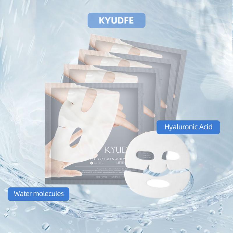 KYUDFE - Collagen Mask (4 Sheets) Overnight Deep Collagen Boosting Mask Collagen Boosting Mask