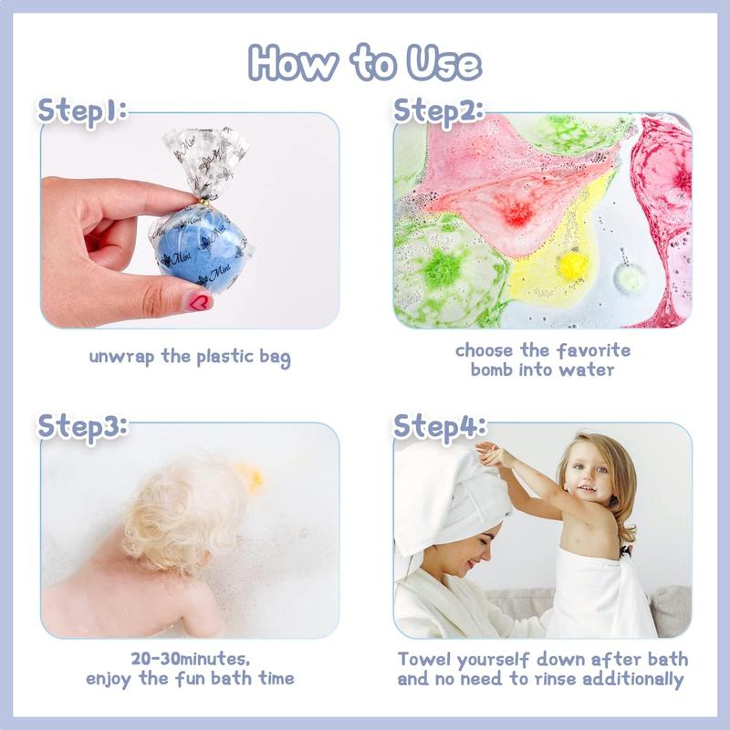 Bath Bombs for Kids, 12pcs Bath Bombs with Surprise Crystal Toys Inside, Handmade  and Organic Bubble Bath Fizzies, Birthday Easter Gift for Girls and Boys