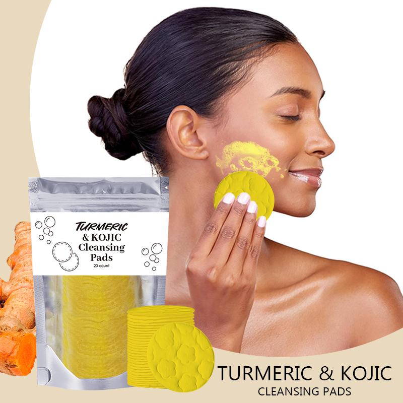 Kojic Acid Cleansing Pads for All Skin Types - Ginger Scented, Hydrating & Brightening Cleanser and Cosmetic Repair - Facial Cleansing, Moisturizer