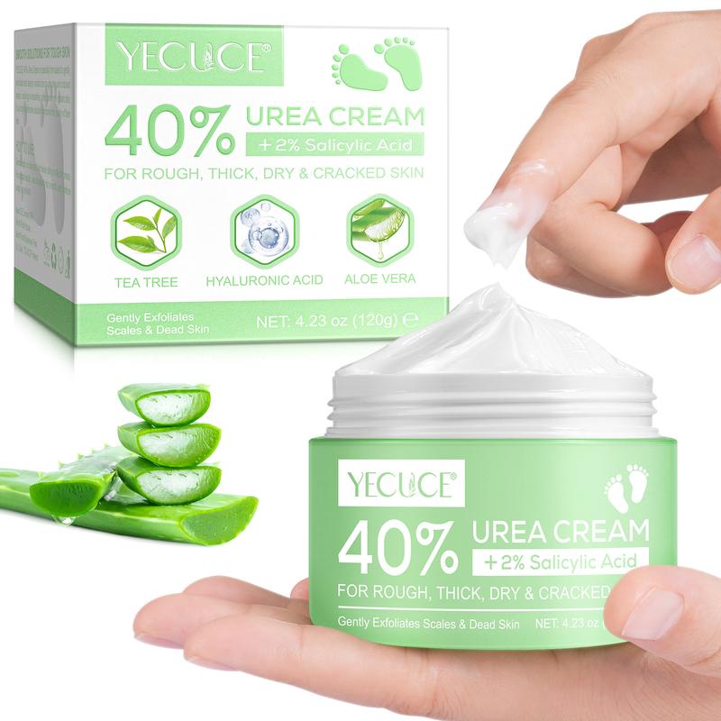 YECUCE 40% Urea Cream with 2% Salicylic Acid, Cuticle Softener, Dead Skin Callus Remover, Skin Barrier Repair Cream For Cracked Heels, Feet, Knees, Elbows, Hands