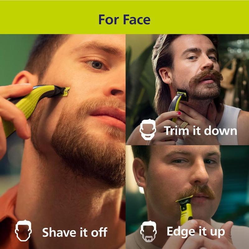 Philips Norelco OneBlade 360 Face + Body, Hybrid Electric Razor and Beard Trimmer for Men with 5-in-1 Face Stubble Comb and Body Hair Trimmer Kit, QP2834 70