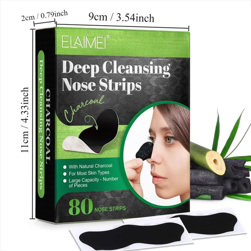 Blackhead Nose Strips, 80pcs box Deep Cleansing Oil, Dirt, Unclogs Pores, Suitable for Oily Skin Types, Men's Nose Pore Strips