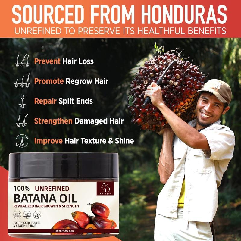 Batana Oil for Hair Growth Dr. Sebi Organic Pure from Honduras with Keratin, Coffee Extract & Other Ingredients to Enhance Efficacy for Thicker,Hair Care Lightweight