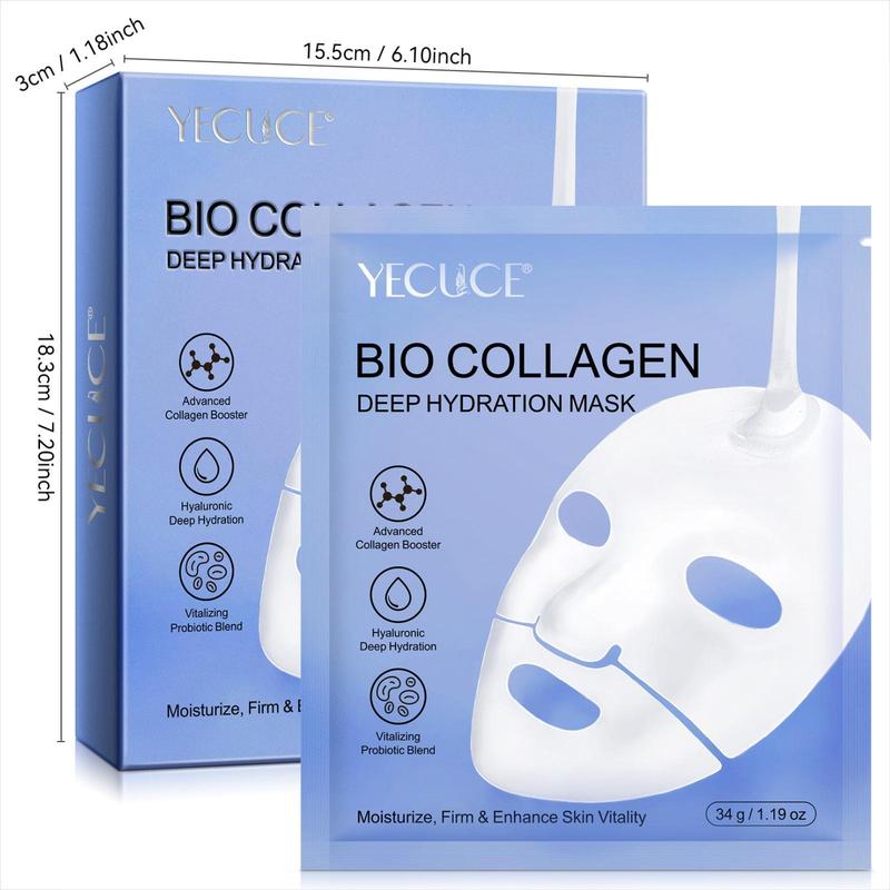 Collagen Deep Hydration Mask, 12pcs set Moisturizing Brightening Facial Mask, Nourishing The Skin, Skin Care Products for Women & Men