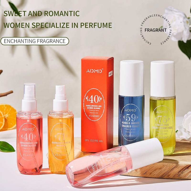 90ML Women's Perfume Spray, 1 Count 4 Counts Long Lasting Fragrance Spray, Body & Hair Fragrance Mist for Women, Daily Use Fragrance for Women