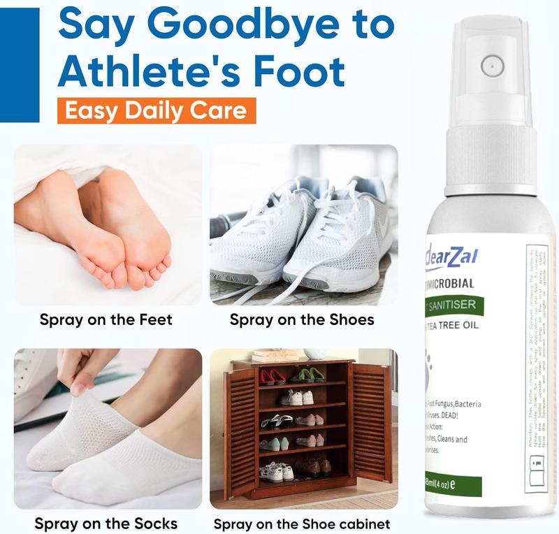 Dearzal Foot disinfectant spray with tea tree oil - 360 degrees without dead angle - natural ingredients