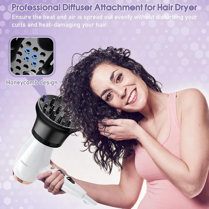 Adjustable Diffuser Attachment for Hair Dryer Hair Suitable for 1.4 inch to 2.6 inch, Diffuser Hair Dryer, Universal Hair Diffuser for Curly Hair, for Fine Thick Natural Wave and Frizzy Hair