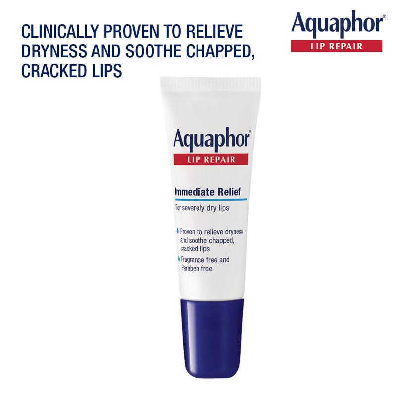 Aquaphor Lip Repair Ointment  Moisturizing Lip Balm for Dry and Chapped Lips, 0.35 Fl Oz, Pack of 3