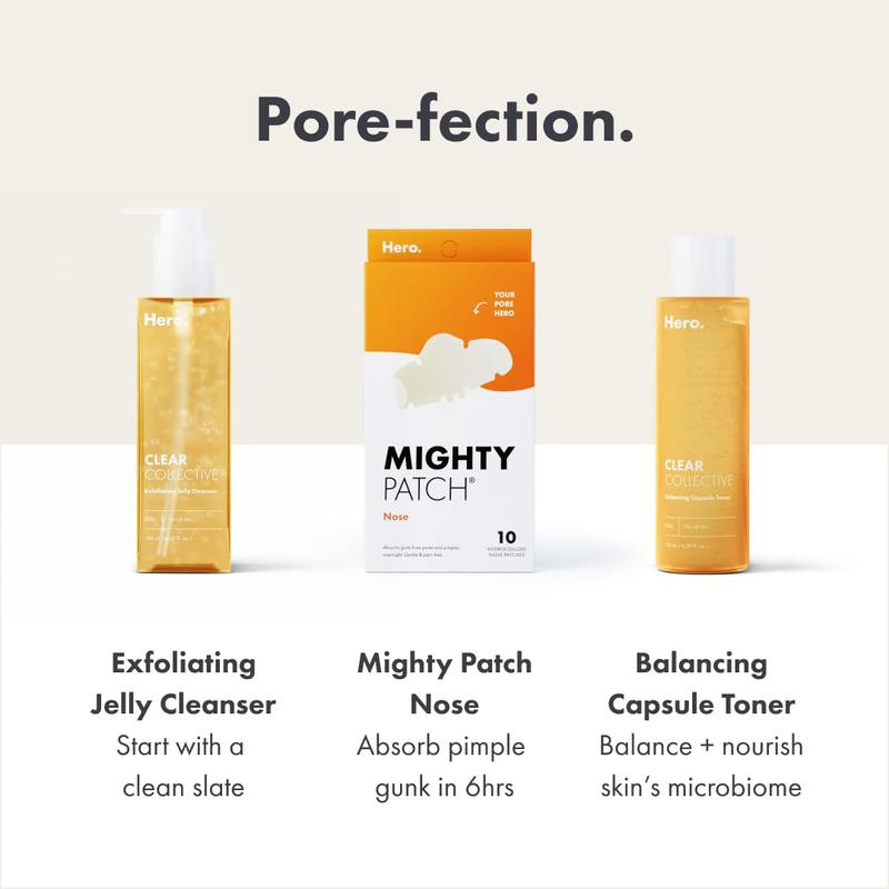 Mighty Patches for Nose Pores from Hero Cosmetics - XL Hydrocolloid Pimples, Zits and Oil - Dermatologist-Approved Overnight Pore Strips to Absorb Acne Nose Gunk (10 Count) Hero Cosmetics