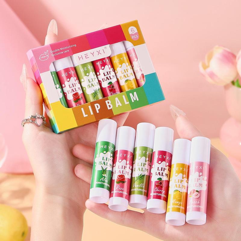 Fruit Flavor Lip Balm Set, Natural Glossy Moisturizing Lip Balm for Christmas Gift, Hydrating Lip Stick for Girls and Women All Skin Types