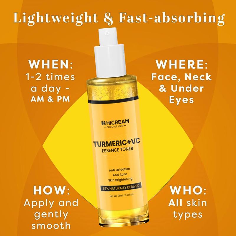 Hicream Turmeric Vitamin C Toner - For all skin types, smoothing, moisturizing, balancing and pore-reducing