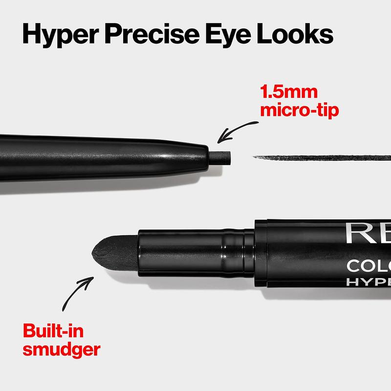 Eyeliner, Hyper Precision eye makeup with built-in smugger, waterproof, longwearing with micro precision tip, 215 Brown, 0.002 oz