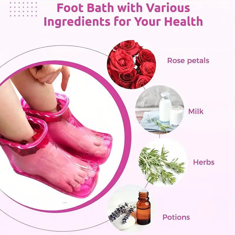 Foot Spa Bath Massager, Hot Massage Foot Bath Shoes with Ergonomic Massage Ball Design, Removable Foot Massage Tool for Home Spa Use