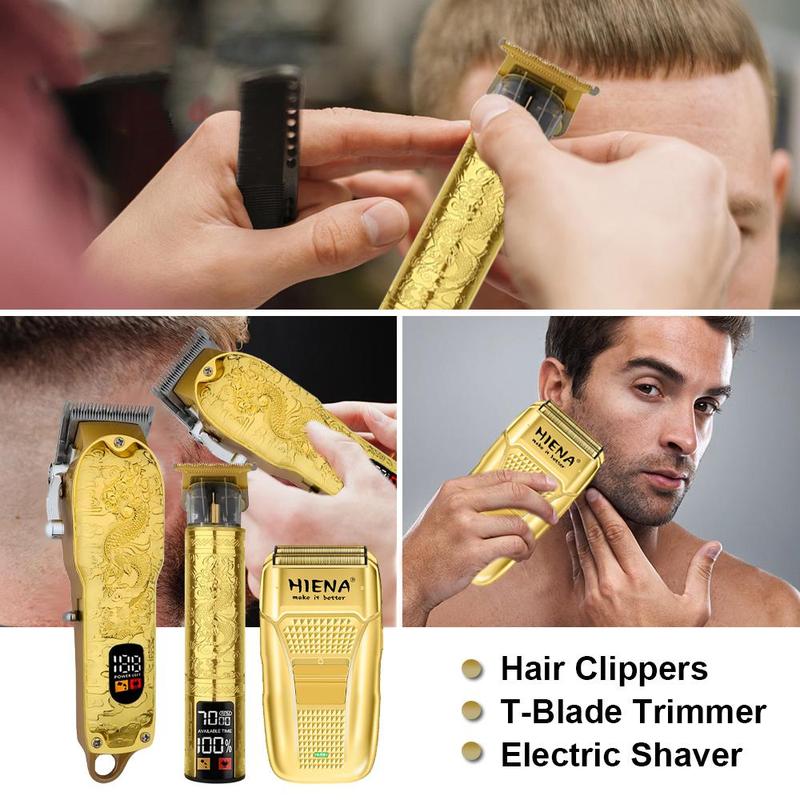 Professional Hair Clipper Kit, 1 Box Rechargeable Hair Trimmer & Accessories, Hair Cutting Kit for Men, Great for Stylists Barbershop Salon Home Use, Christmas Gift