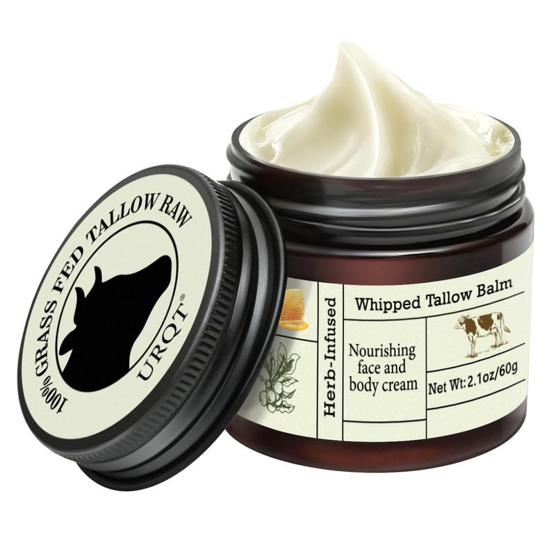 Beef Tallow for Skin - Organic Grass-Fed Whipped Beef Tallow and Honey Balm - Deeply Moisturizing for Face & Body - Natural Skin Care for Soft, Supple Skin