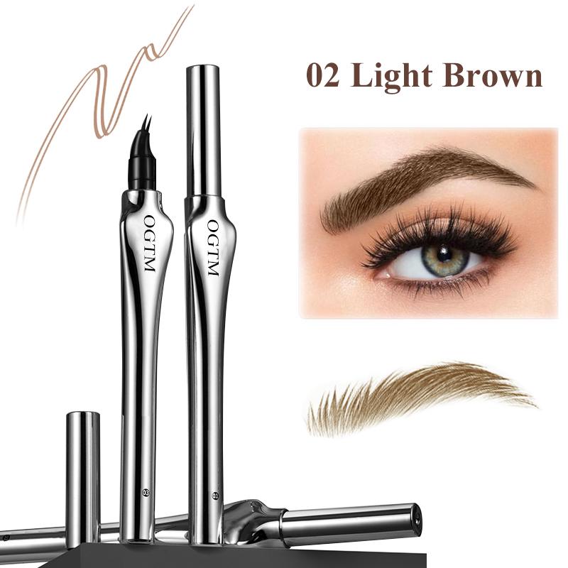 OGTM Micro-Fork Tips Microblading Eyebrow Pencil Long-lasting All Day Waterproof Non-fading Simulate Natural Eyebrows Liquid Brow Pen