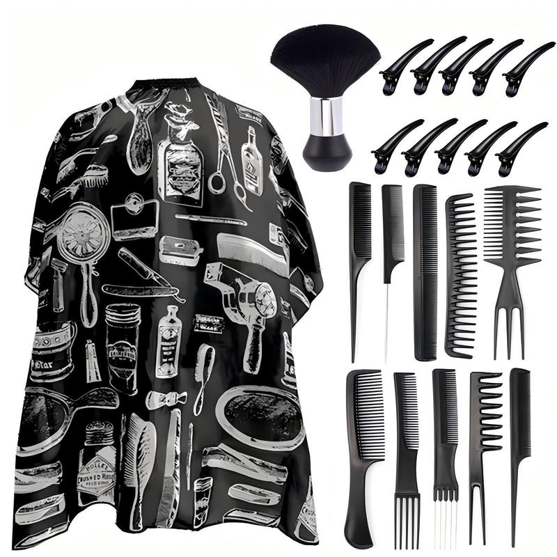 Hair Styling Tool Set for Christmas Gift, 22pcs set Hair Styling Cape & Comb & Clips & Brush Set, Professional Hair Styling Tools for Salon & Barber Shop