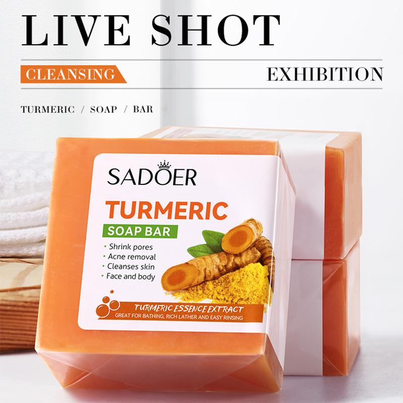 Turmeric Soap Bar, Natural Soap For Bathing and Face Washing, Cleanser Skin Repair and Non-irritating, Controls Oil, Refreshing and Breathable