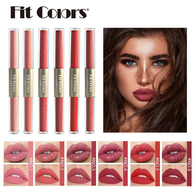 Double-Ended Liquid Lipstick, 2 In 1 Matte & Shimmering Lip Gloss, Moisturizing Lip Glaze Lipstick, Music Festival Makeup Accessories, Lip Cosmetic