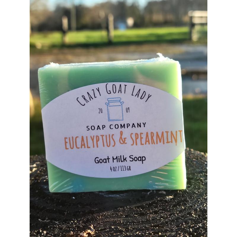 Eucalyptus & Spearmint Goat Milk Soap | Handmade, Natural, Moisturizing Soap for Sensitive Skin