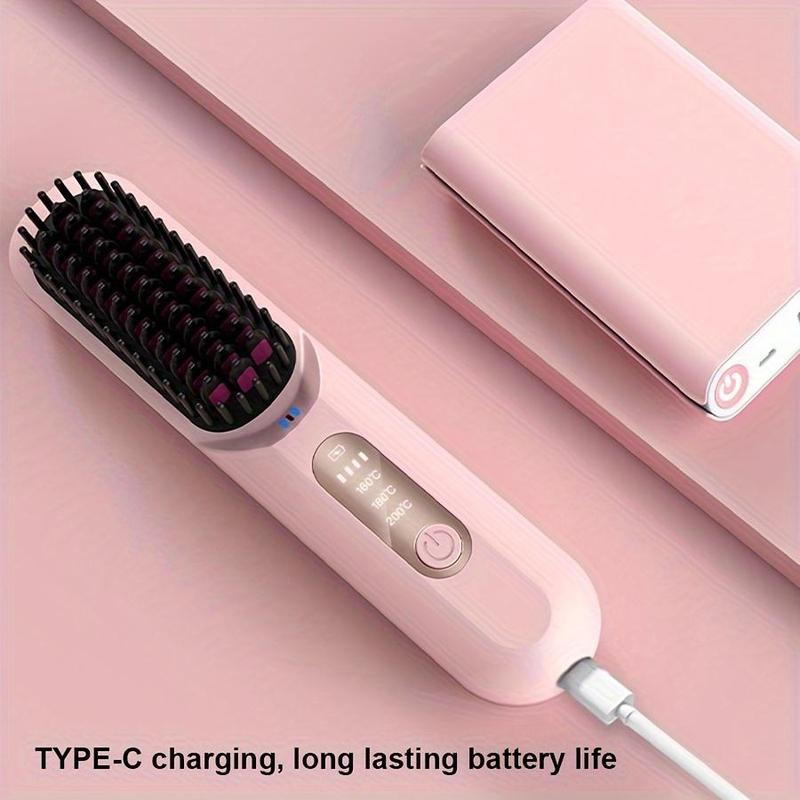 Portable Hair Straightening Comb, Multi-purpose Straightening Comb for Travel, Mini Hot Comb, Hair Styling Tool for Women and Men, Christmas Gift