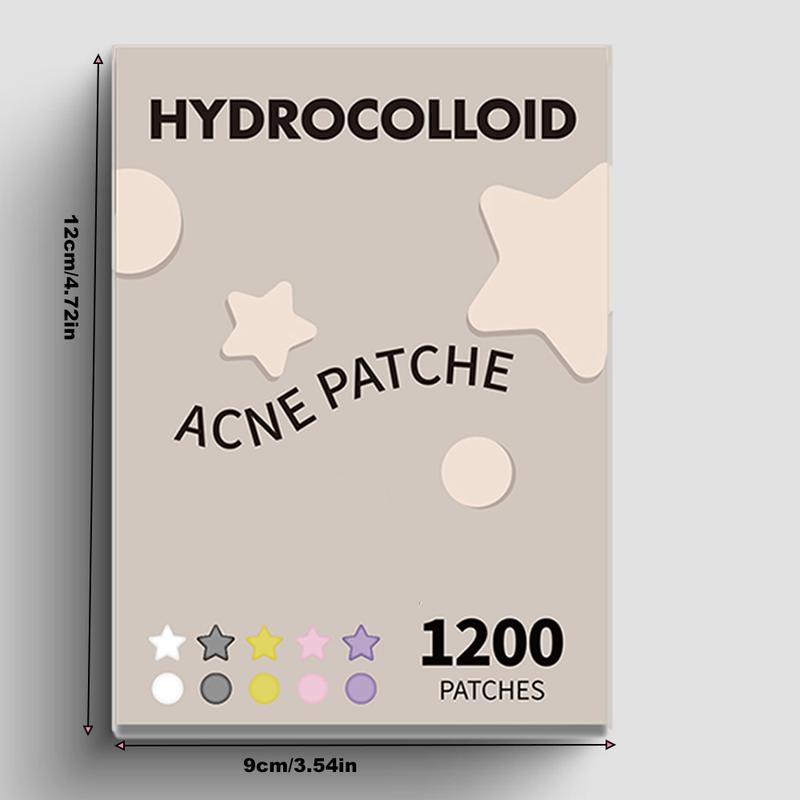 Hydrocolloid Acne Pimple Patch Set for All Skin Types - 600 Counts, Unisex Adult - Hypoallergenic, Unscented & Alcohol-Free, Waterproof Cleansing Pimple Strips - Non-Toxic, No Accessory, Quick Clean Effect Skincare Blend