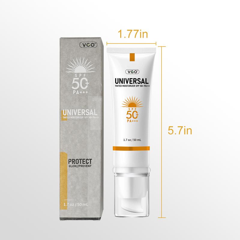 VGO Moisturizing Sun Cream SPF 50 PA+++ 48g Facial Skincare Sunscreen Makeup-A1 Lightweight Radiant Case Lactic Radiance Comfort