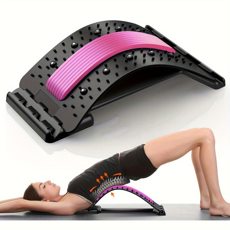 Back Stretcher for Relieving Lower Back Pain, 3-Level Adjustable Waist Back Biscuit Board, Back Massager, Back Massager for Relieving Pain of Intervertebral Disc Protrusion, Back Crack Device, Back Decompression, Spinal Decompression, spine Conditioner