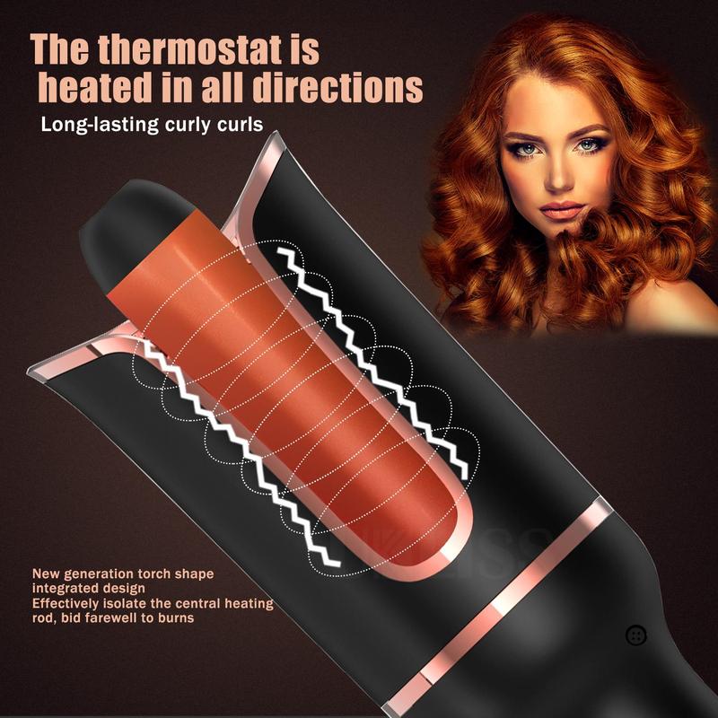 Automatic Curling Iron, 1 Box Electric Hair Curler with 4 Temperature & 3 Timing Settings, Hair Styling Tool for Women