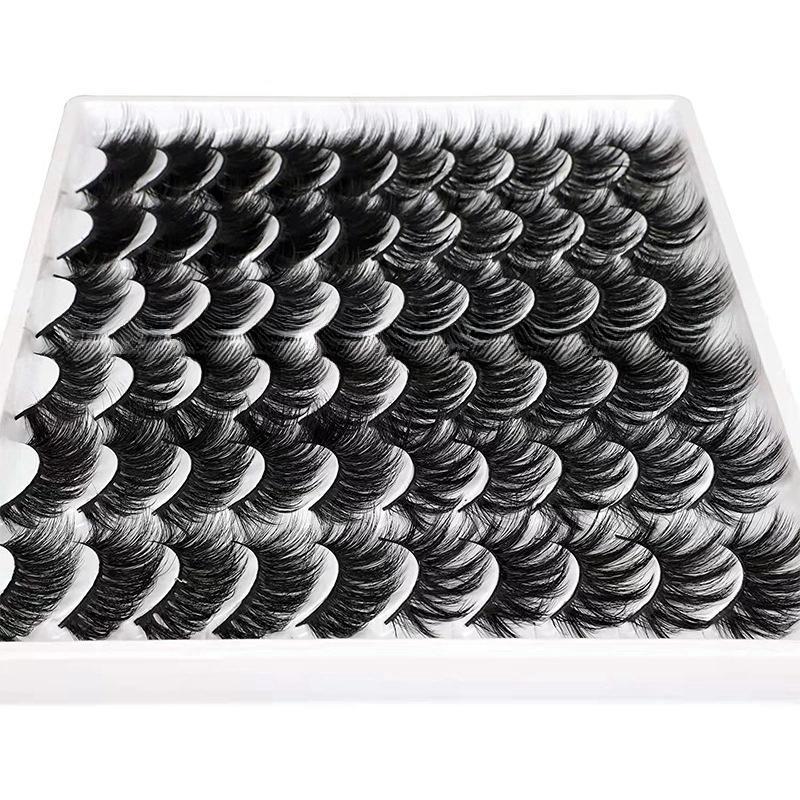 Lightweight Fluffy False Eyelashes, 30 Pairs Wispy Cat Eye Faux Lashes, Natural Curling Soft Strip Lashes, Full Volume Eyelash for Eyelashes Extensions, Summer Cosmetic Gift, Multi-layer Eyelashes