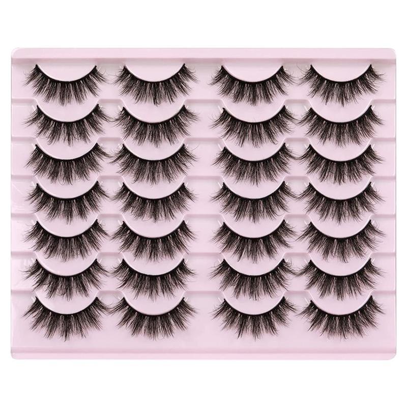 Summer Music Festival Makeup 3D Fluffy False Eyelashes, Wispy Cat Eye Faux Strip Eyelashes Extensions, Soft and Curl Fake Eyelashes for Women Eye Makeup, Lash Extension Kit, Christmas Gift