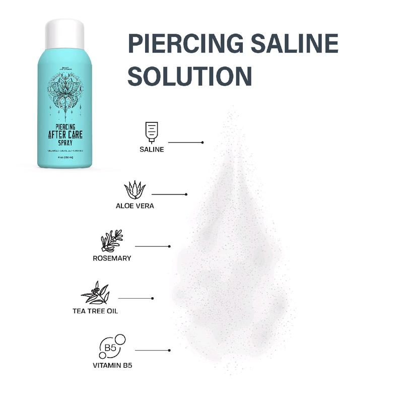 Base Laboratories  Ultimate Healing Piercing Aftercare Kit | Piercing Aftercare Spray (4oz) + Keloid Bump Removal Oil (.5 oz) + Piercing Cleaner Gel Swabs (36CT) | Saline Solution for Piercings Ear, Nose, Body