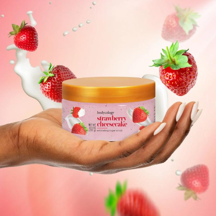 Bodycology Exfoliating Sugar Scrub, Whipped Vanilla, Strawberry Cheesecake, 10.5 oz Body Care Smooth Body Wash coconut perfumes Exfoliate Fragrance