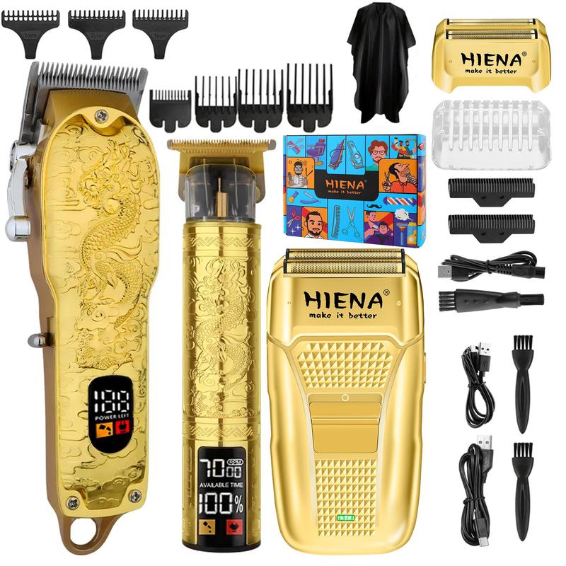 Professional Hair Clipper Kit, 1 Box Rechargeable Hair Trimmer & Accessories, Hair Cutting Kit for Men, Great for Stylists Barbershop Salon Home Use, Christmas Gift