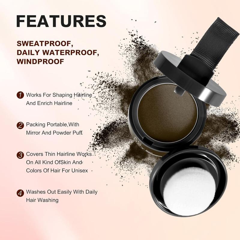 Root Touch Up Hair Color Powder,Root Cover Up Hairline Shadow Powder,Dark Brown for Women Eyebrows, Gray Hair Coverage Touch Up Hair Powder For Men Beard Line,Bald Spots (Dark Brown)