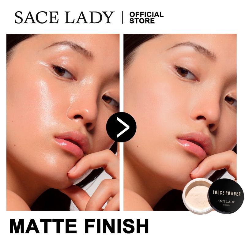 SACE LADY Oil Control Loose Powder Ultra Matte Long-lasting Waterproof Smooth Face Setting Powder Makeup 0.32Oz