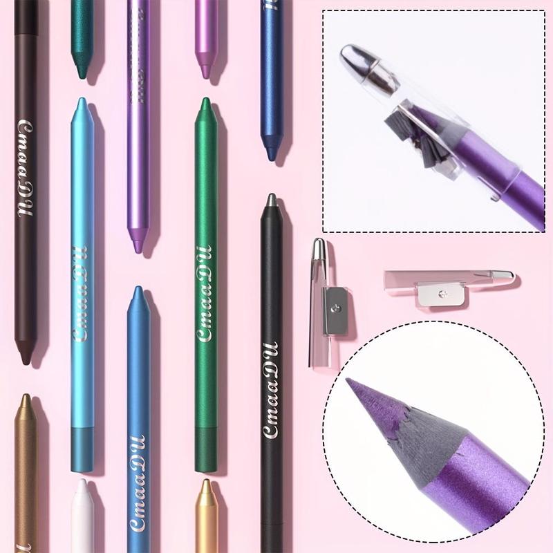 Long Lasting Eyeliner Pen (12pcs set), 2 in 1 Matte Shimmer Eyeshadow & Eyeliner Pen, Easy To Apply for Eye Makeup, Great for Professional & Beginners