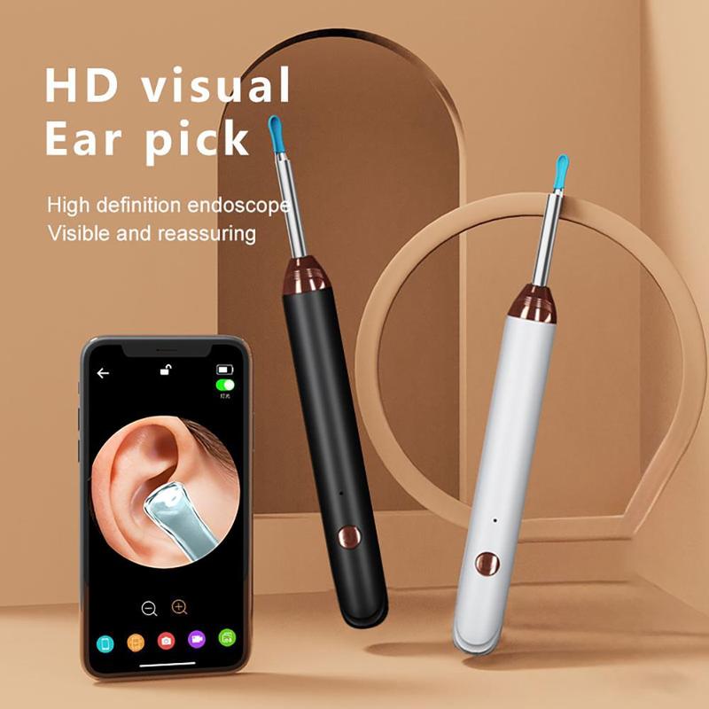 Wireless Ear Wax Removal Tool, 1 Set Visual Ear Cleaning Ear Wax Removal Tool with Camera & Light, Ear Wax Removal Kit for iOS & Android, Christmas Gift