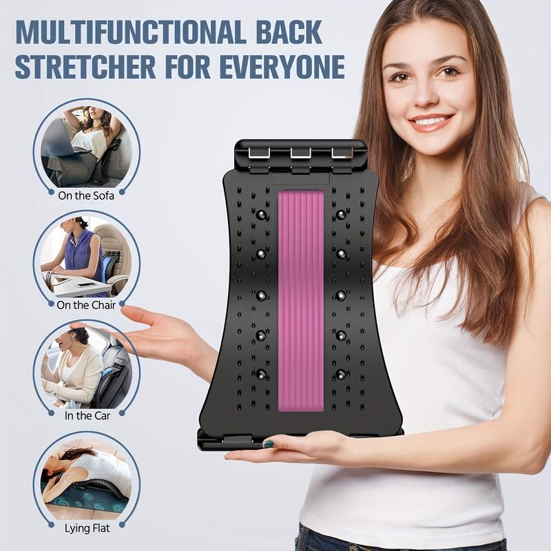 Back Stretcher for Relieving Lower Back Pain, 3-Level Adjustable Waist Back Biscuit Board, Back Massager, Back Massager for Relieving Pain of Intervertebral Disc Protrusion, Back Crack Device, Back Decompression, Spinal Decompression, spine Conditioner