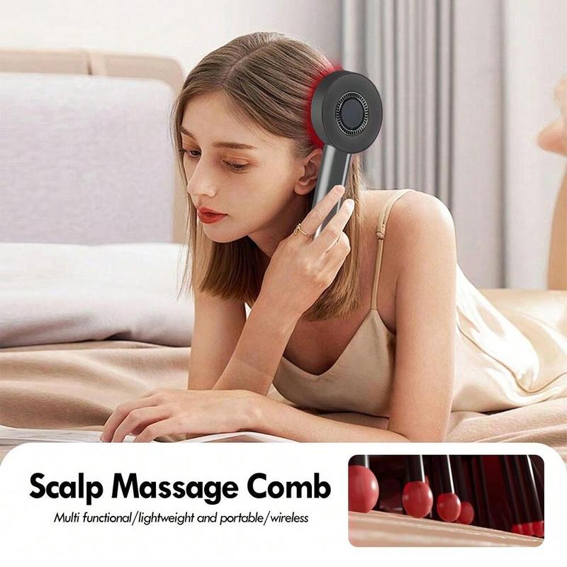 Comfort Electric Scalp Head Massagers, Portable Handheld Scalp Hair Massager with Cover, Massager Scalp, 3-speed Adjustment Rechargeable Hair Essential Oil Guide Comb Vibration Massage Comb, Scalp Care Tool for Home & Travel Use, Body Care Tools, Gift