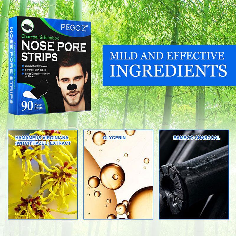 Men's Nose Pore Cleaning Patches, 2 Boxes Nose Pore Strips, Deep Cleansing Nose Strips, Gentle Skin Care Products for Men