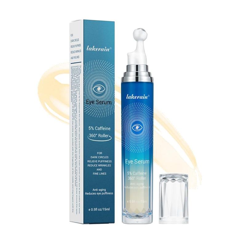 5% Caffeine Eye Serum with 360° Massage Ball - Hydrating Eye Repair Cream to Reduce Dark Circles, Puffiness, Wrinkles & Fine Lines under  eye