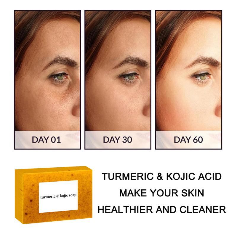 2Pcs Lemon Turmeric Kojic Acid Soap Lemon Kojic Acid Soap Bar Turmeric Soap Bar Kojic Acid Soap for Face