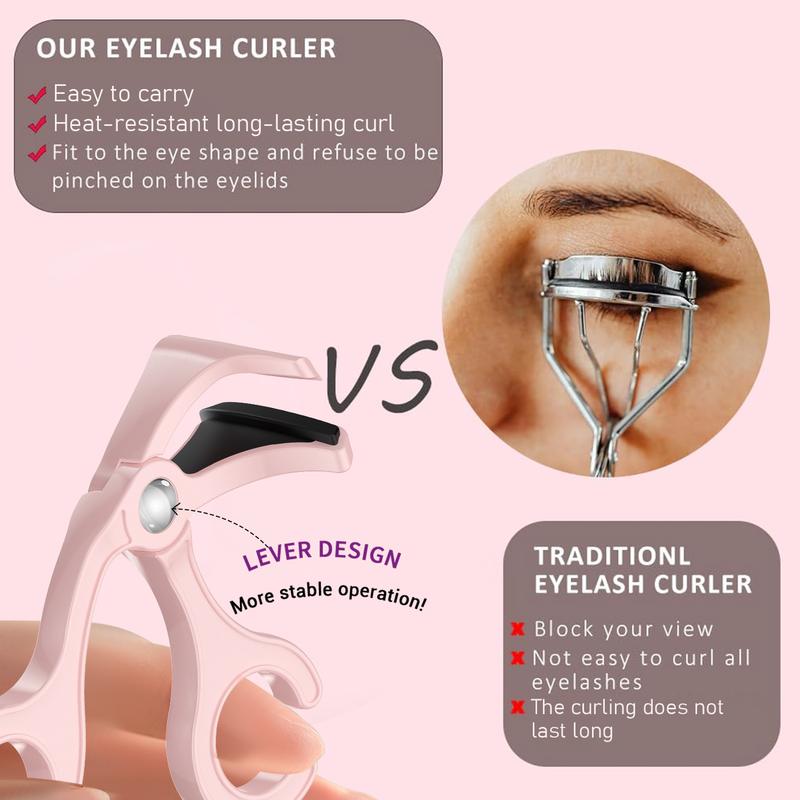 Portable Electric Heated Lash Curler Rechargeable with Sensing Heating Silicone Pad, USB fast charging Pink and White eyelash Cosmetic Makeup Plastic