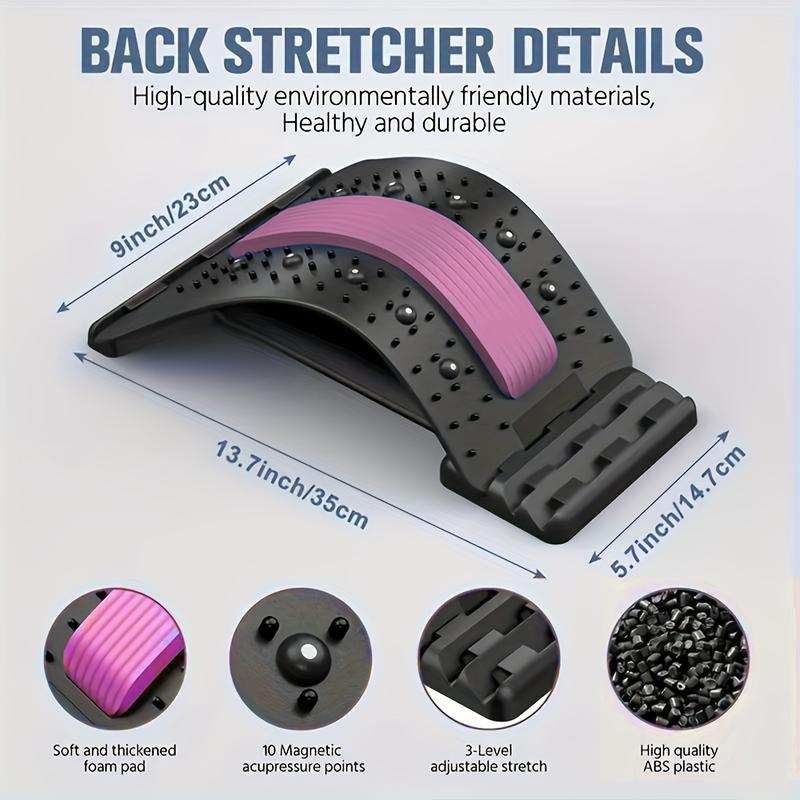 Back Stretcher for Relieving Lower Back Pain, 3-Level Adjustable Waist Back Biscuit Board, Back Massager, Back Massager for Relieving Pain of Intervertebral Disc Protrusion, Back Crack Device, Back Decompression, Spinal Decompression, spine Conditioner