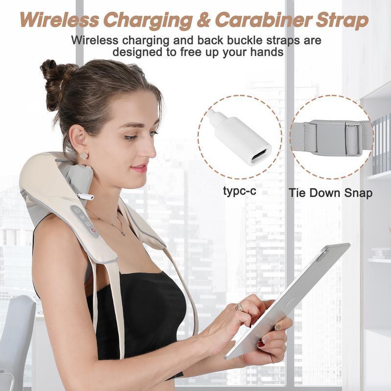 The sixth generation shoulder and neck massager features a wireless back design and a trapezius waist, making it an ideal gift for warmth and comfort