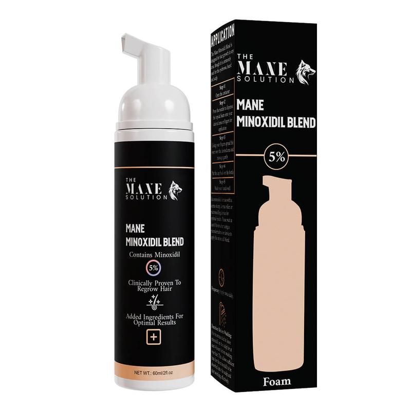 The Mane Minoxidil Blend 5%: Hair Growth Serum For Thinning , Hair Loss & Haircare -  With Collagen, Caffeine, Ginseng and Niacinamide- 60ml - Foam