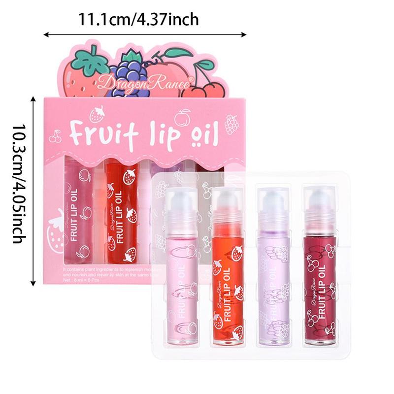 Moisturizing Lip Oil, Rolling Ball Design Lip Moisturizer, Hydrating Lip Balm, Lip Care Product for Women & Girls