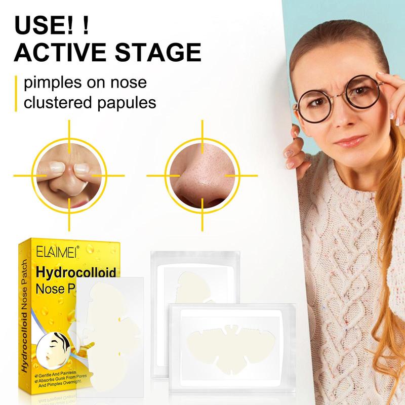 Hydrocolloid Nose Patch, 12pcs box Collagen Facial Skin Cover, Suitable for Acne-prone Skin, Gentle Skin Care Product for All Skin Types