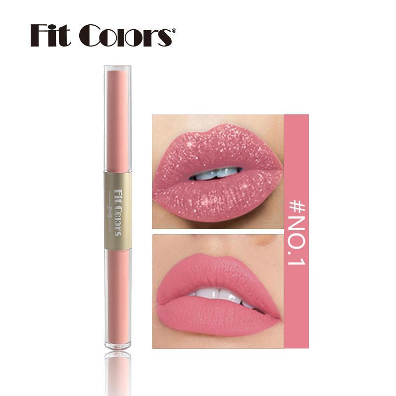 Double-Ended Liquid Lipstick, 2 In 1 Matte & Shimmering Lip Gloss, Moisturizing Lip Glaze Lipstick, Music Festival Makeup Accessories, Lip Cosmetic